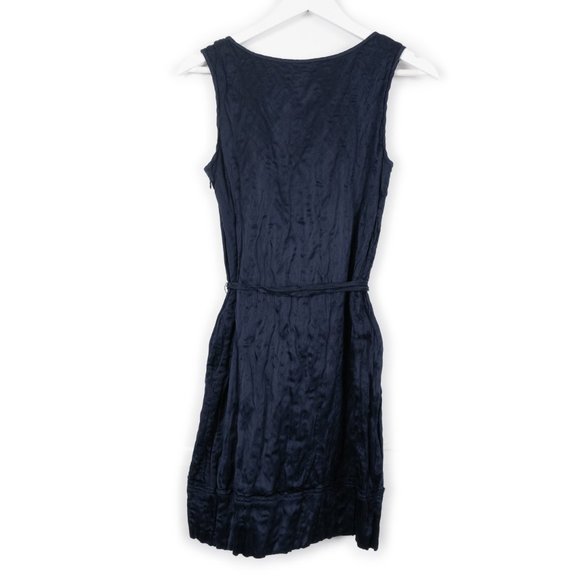J. CREW navy blue silk blend sleeveless ruffle dress size 6 - Picture 3 of 11